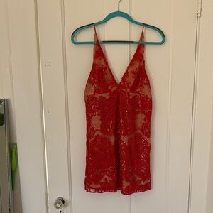 Free People Scarlet Lace Mini Dress